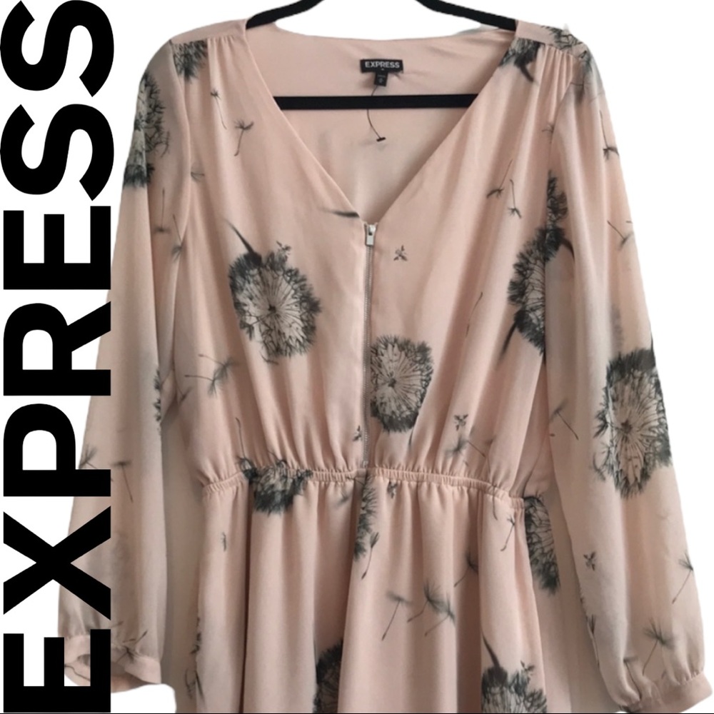 Pre-owned Express Baby Pink Dandelion Romper